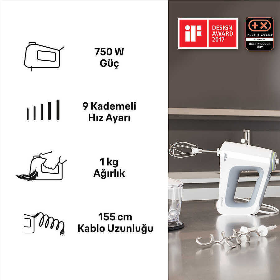 BRAUN HM5137WH EL MIKSERİ - 3