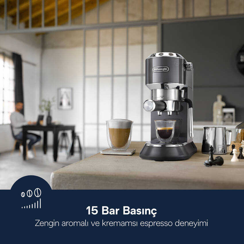 Dedica Manuel Espresso Kahve Makinesi EC885.GY - 3